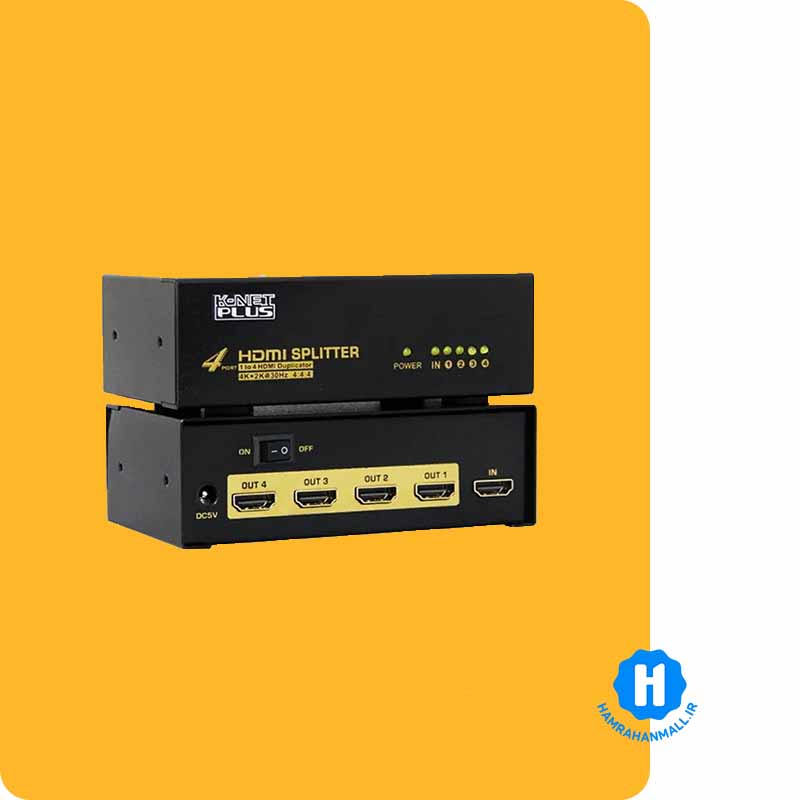 اسپلیتر ۴ پورت HDMI کی نت پلاس مدل KP-SPHD1404