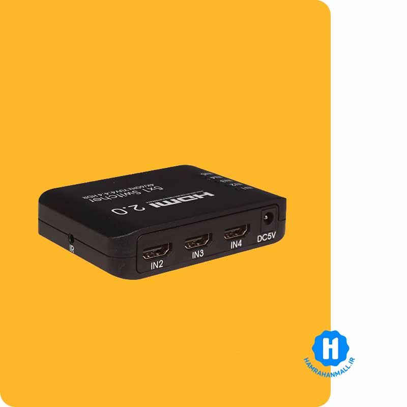 سوئیچ 5 پورت HDMI با رزولوشن 4Kx2K و ریموت کنترل کی نت K-SWHD2005
