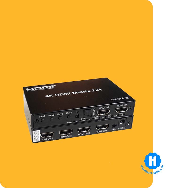 ماتریکس سوئیچ 4 در 2 HDMI با ریموت کنترل کی نت K-MAHD2024