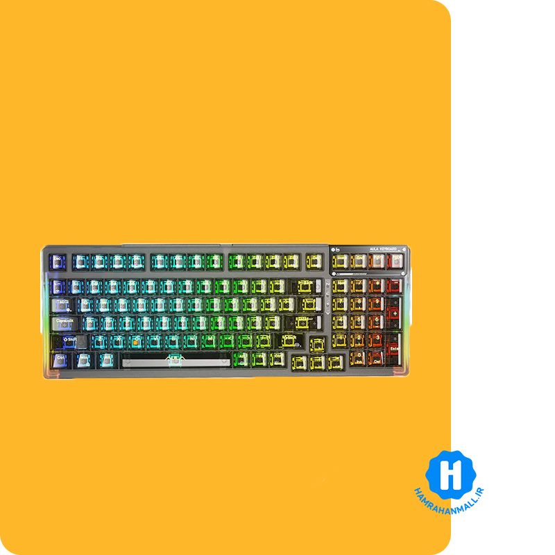 کیبورد مکانیکال بی‌سیم آئولا مدل F98 RGB