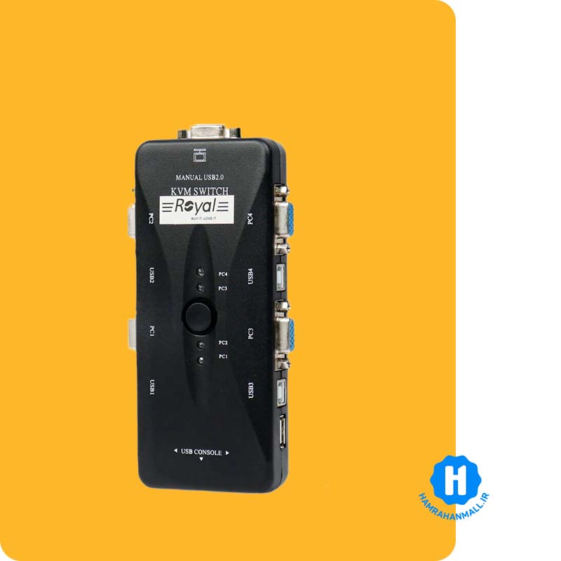KVM سوئیچ 4 پورت VGA/USB دستی رویال مدل 4UK
