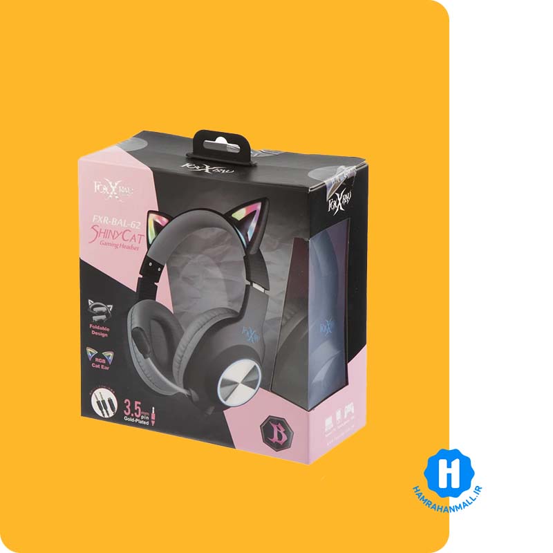 هدفون با سیم فاکس ری مدل FXR-BAL-62 رنگ مشکی