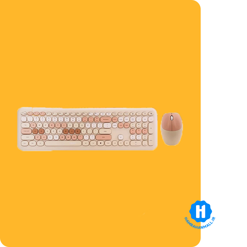 کیبورد و موس بی سیم مافی مدل SWEETE COLORFUL