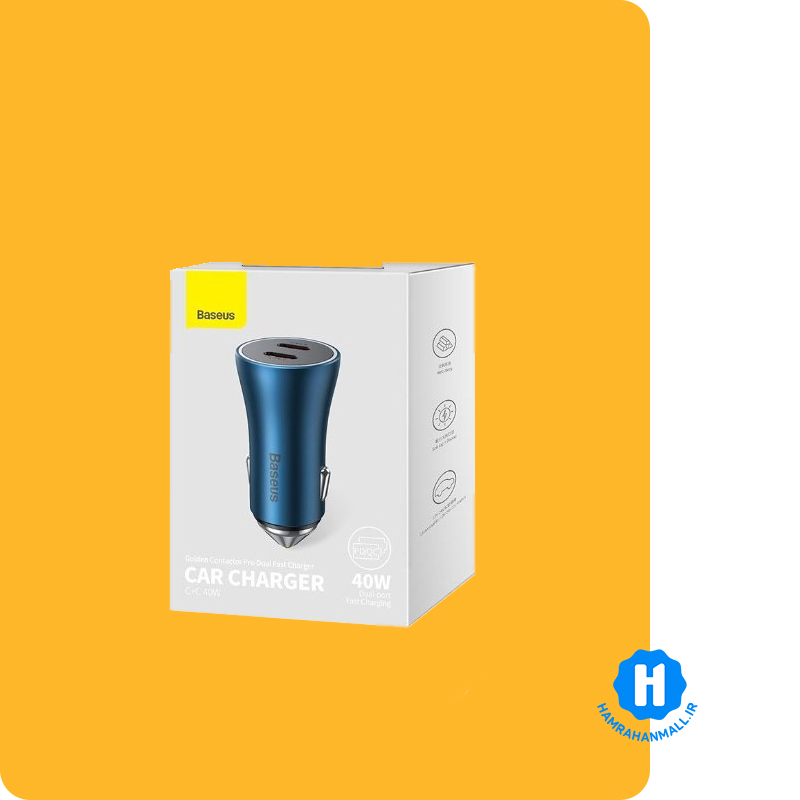 شارژر فندکی بیسوس مدل Golden Contactor Pro CGJP000003 40W
