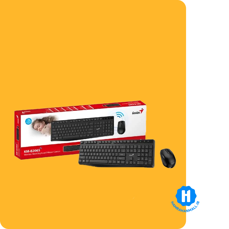 کیبورد و ماوس بی سیم جنیوس مدل KM-8206S