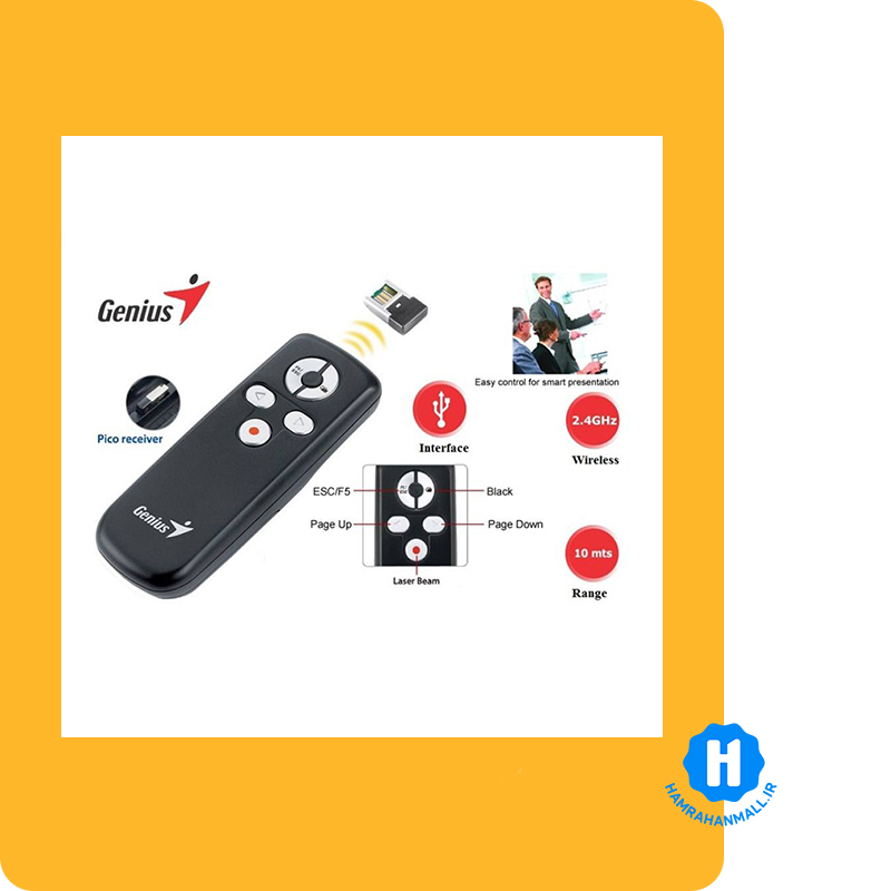 پرزنتر بیسیم جنیوس مدل Media Pointer 100