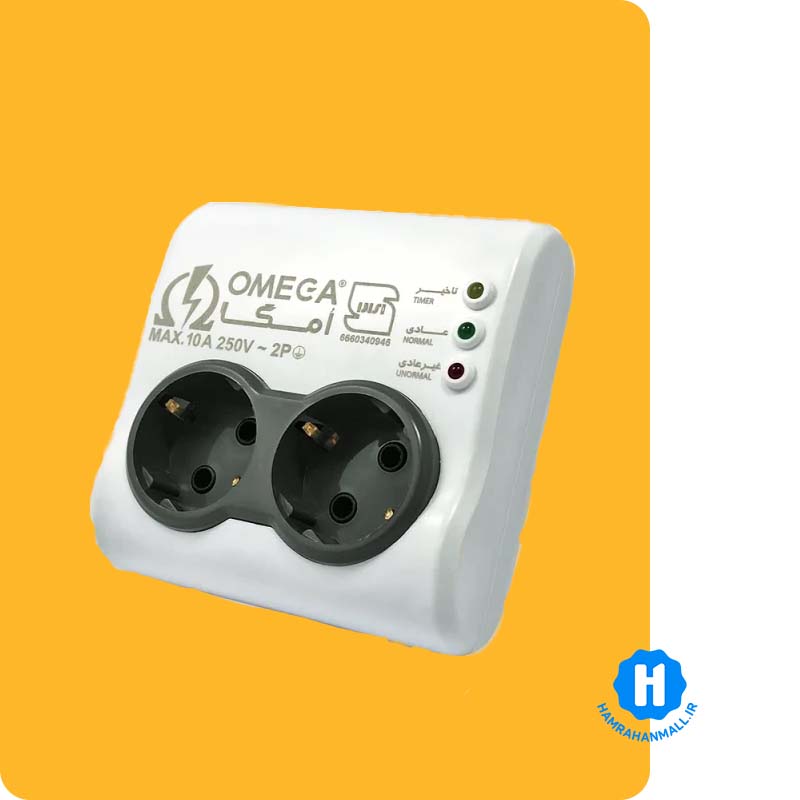 محافظ برق امگا مدل P2000 دو خانه ارت دار