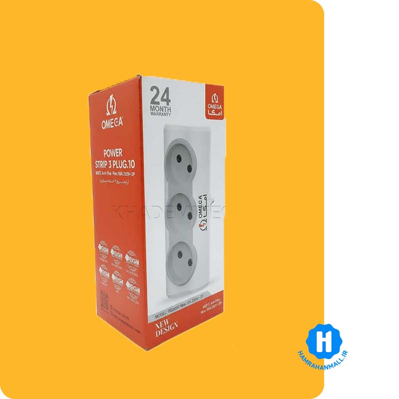 رابط برق سه خانه دیواری امگا مدل OMEGA RD3000