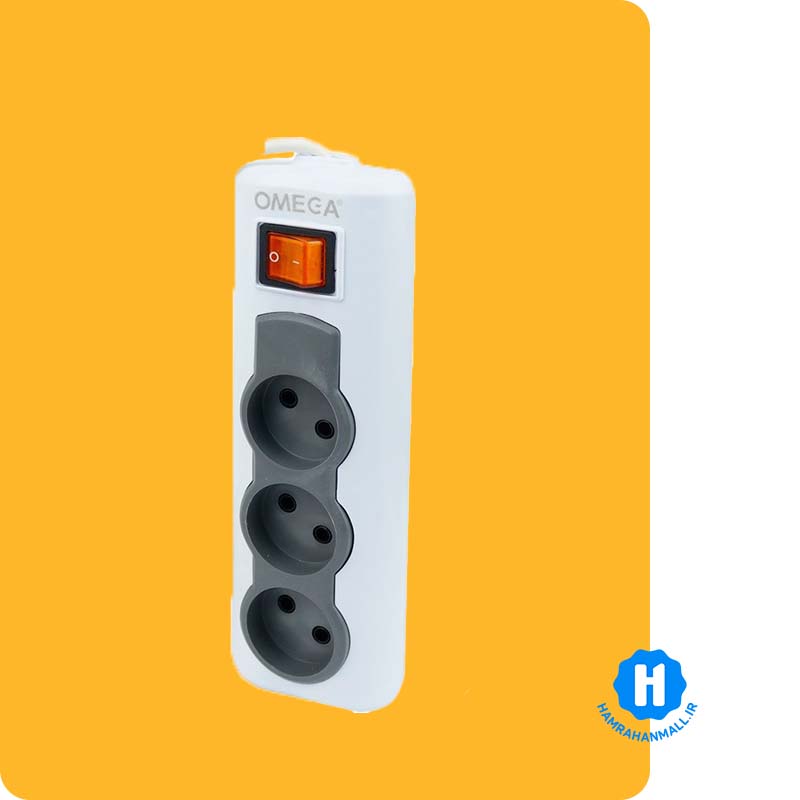 رابط 3 خانه ارت دار امگا مدل R3000 با کابل 5 متر
