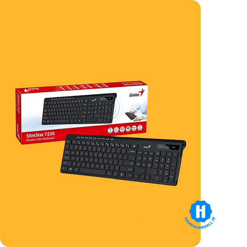 کیبورد بی سیم جنیوس مدل SLIM STAR 7230