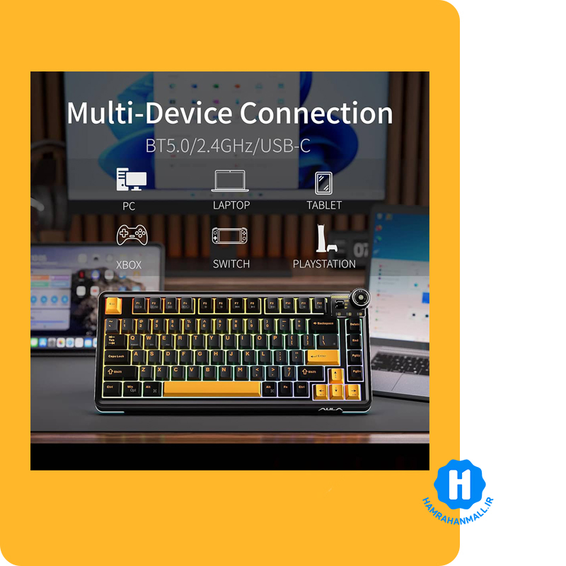 کیبورد مکانیکال AULA AU75 3IN1 ( رنگ کلید مشکی ) سوییچ STAR VECTOR