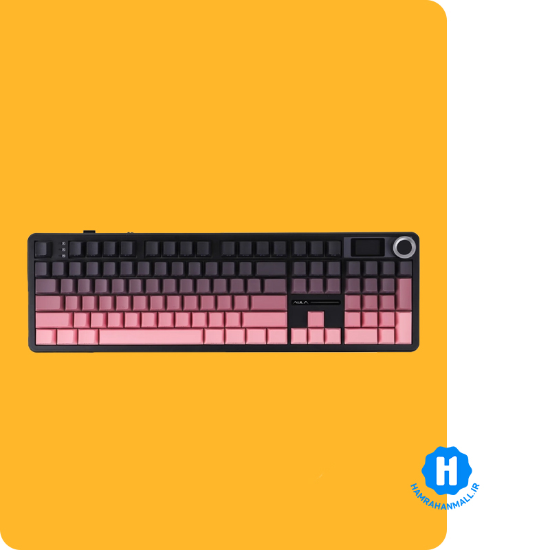 کیبورد گیمینگ مکانیکال AULA F108 PRO ( رنگ کلید گرادیانت مشکی صورتی ) سوییچ GRAY WOOD V3
