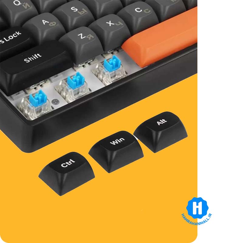 کیبورد گیمینگ مکانیکال AULA S100 ( رنگ کلید مشکی /خاکستری / نارنجی ) سوییچ BLUE