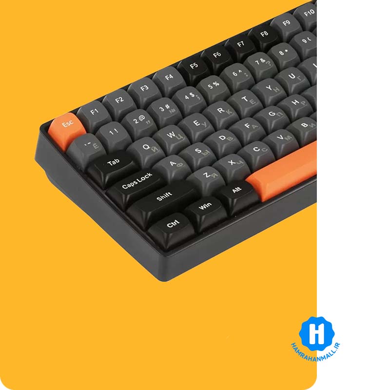 کیبورد گیمینگ مکانیکال AULA S100 ( رنگ کلید مشکی /خاکستری / نارنجی ) سوییچ BLUE