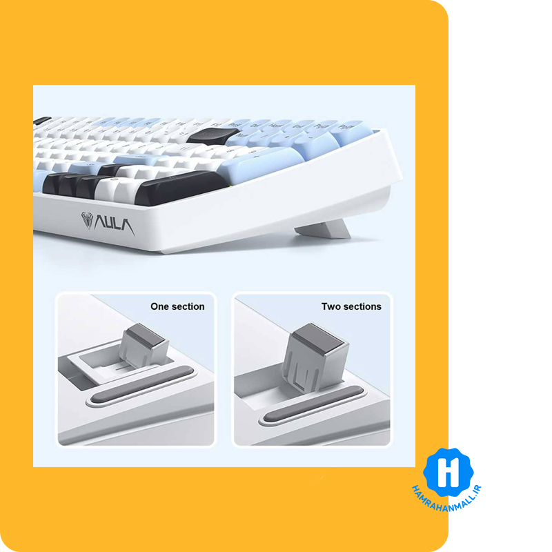 کیبورد گیمینگ مکانیکال AULA S100 PRO ( رنگ کلید آبی / سفید / مشکی ) سوییچ BROWN