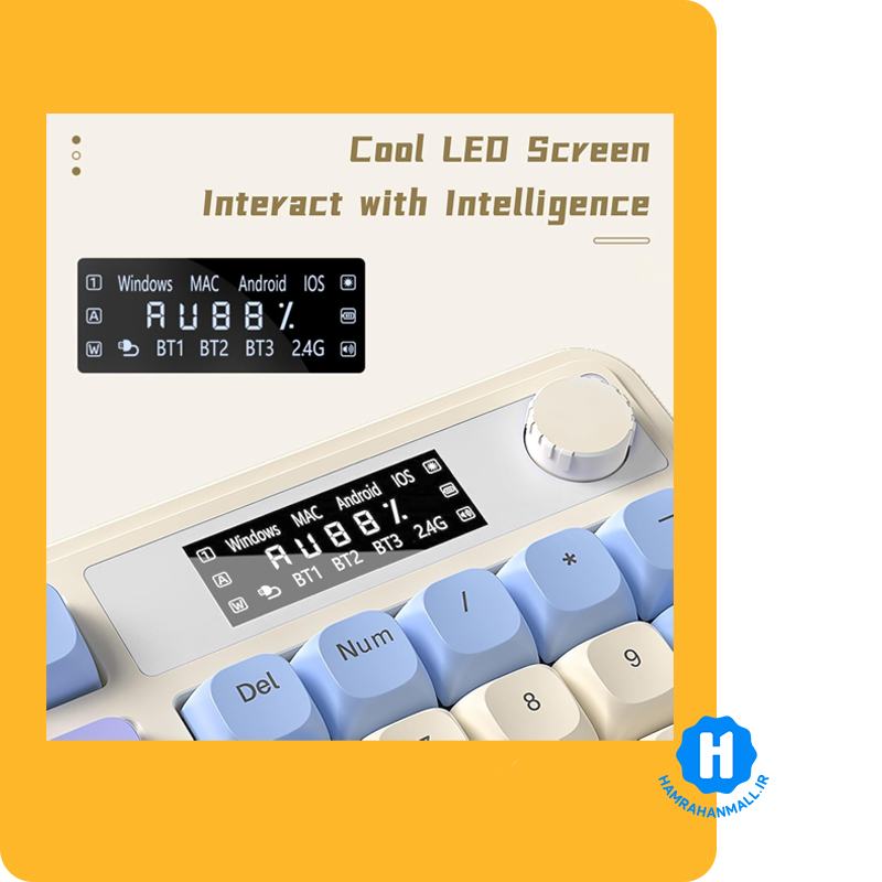 کیبورد گیمینگ سیم دار ، وایرلس و بلوتوثی آئولا مدل AULA S99 Pro (رنگ کلید کرم / سبز / سبز روشن) membrane