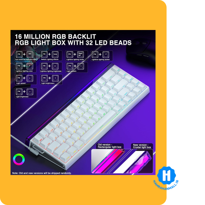 کیبورد Aula مدل Win 68 HE Hero (رنگ کلید سفید) سوئیچ White