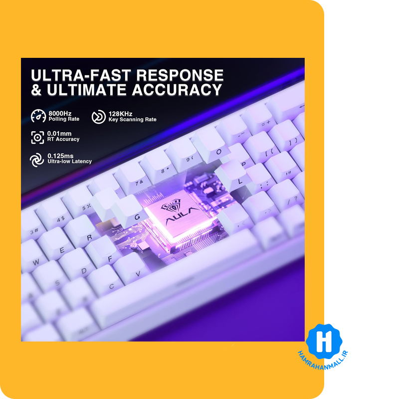 کیبورد Aula مدل Win 68 HE Hero (رنگ کلید سفید) سوئیچ White