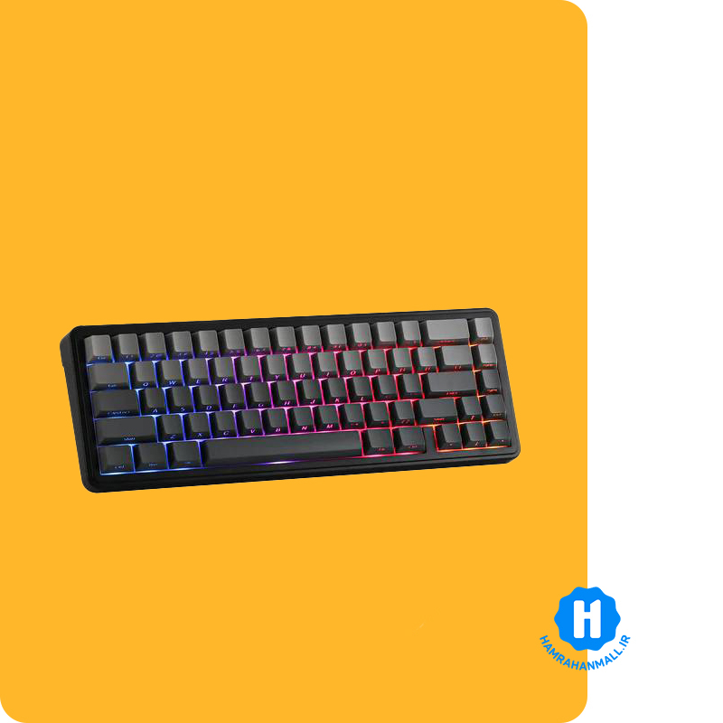 کیبورد مخصوص گیمینگ مدل AULA F65 (رنگ کلید مشکی / طوسی) سوییچ White