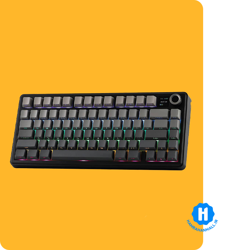 کیبورد مکانیکال 75% AULA F75 MAX ( رنگ کلید گرادیانت خاکستری مشکی ) سوییچ Green