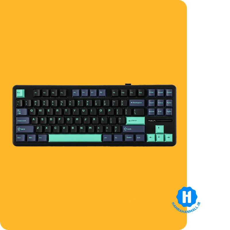 کیبورد گیمینگ مکانیکال AULA F87 PRO (رنگ کلید مشکی / سرم) سوئیچ White