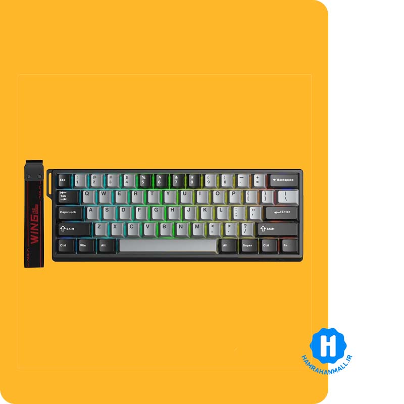 کیبورد گیمینگ مکانیکال AULA WIN60 HE-PRO EDITION ( رنگ کلید خاکستری تیره و روشن ) سوییچ white