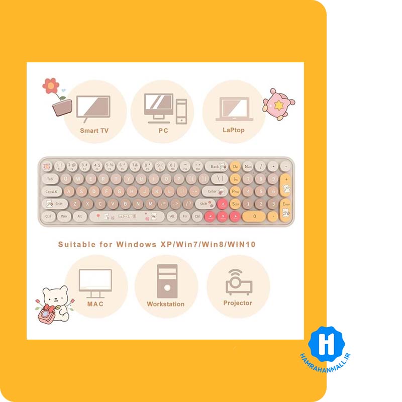 ماوس و کیبورد بی سیم مافی مدل Baby Bear