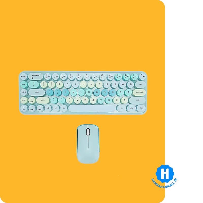 ماوس و کیبورد بی سیم مافی مدل I Bean Colorful - آبی