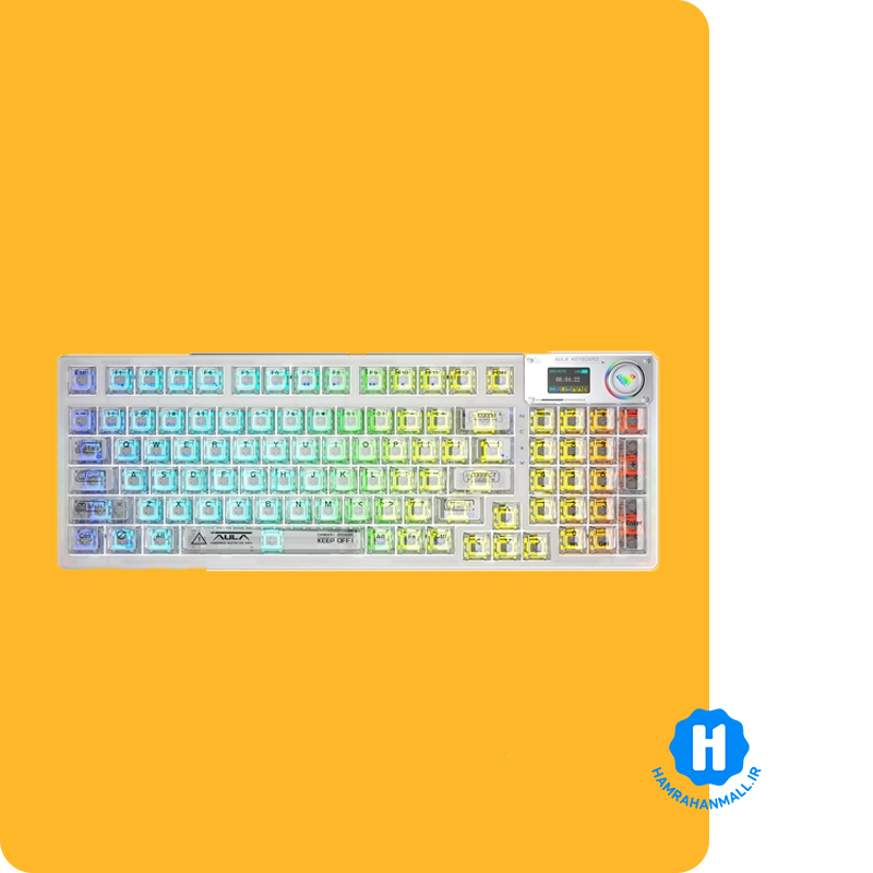 کیبورد گیمینگ مکانیکال AULA F98 PRO ( رنگ سفید ) سوییچ White
