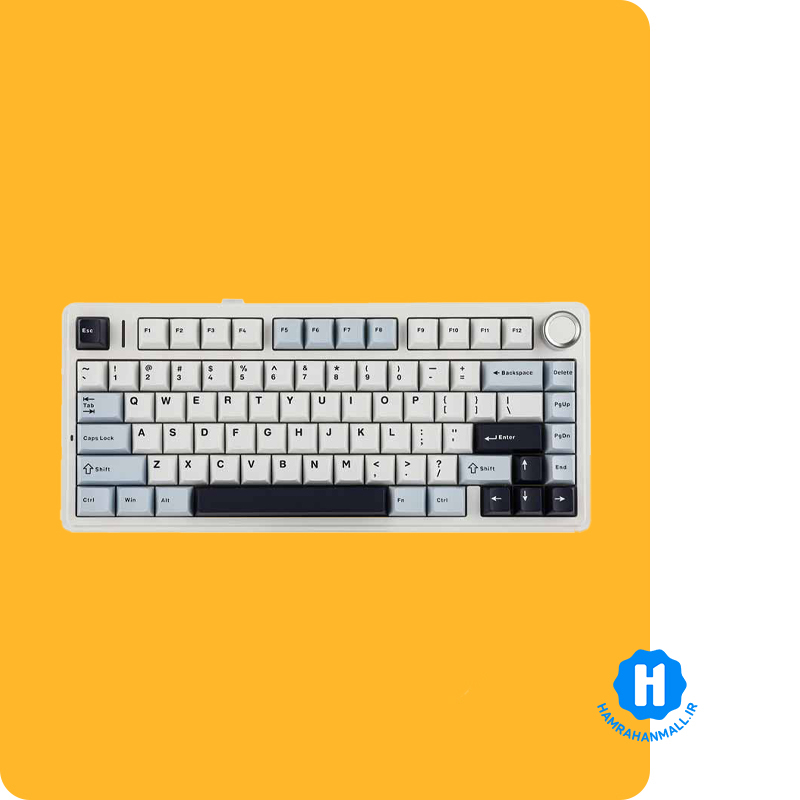 کیبورد گیمینگ تمام مکانیکال آئولا مدل F75 (رنگ کلید سفید / طوسی / مشکی) سوئیچ Green