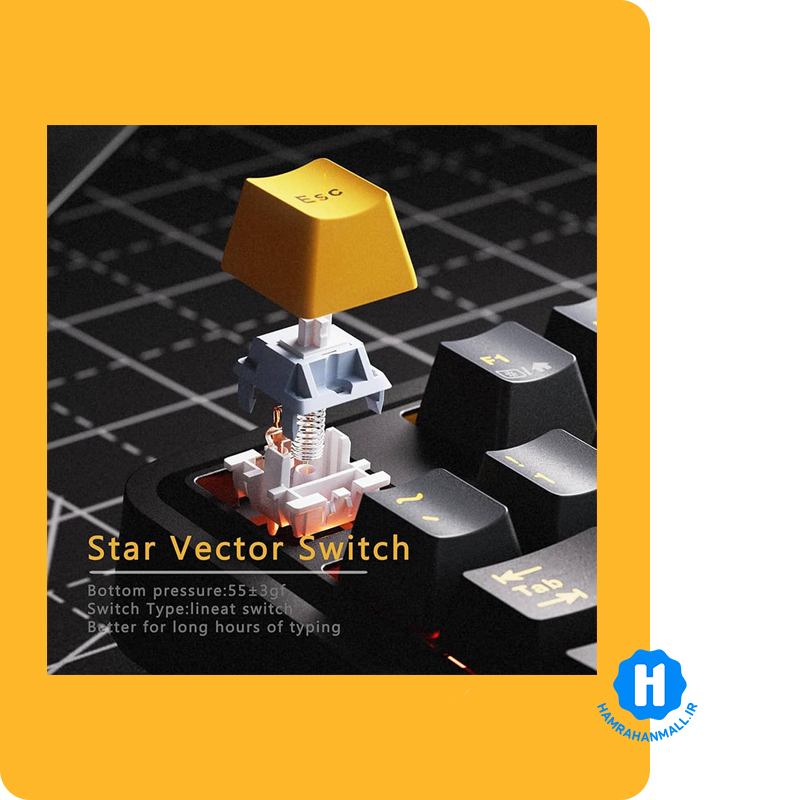 کیبورد مکانیکال AULA AU75 3IN1 ( رنگ کلید مشکی ) سوییچ STAR VECTOR