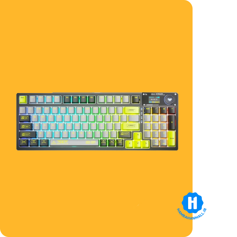 کیبورد گیمینگ برند AULA مدل F98 PRO (رنگ کلید مشکی ) سوئیچ White