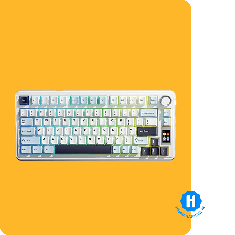 کیبورد مکانیکال سیم دار ، وایرلس و بلوتوثی مدل S75 Pro (رنگ کلید سفید / آبی) سوئیچ Seiya