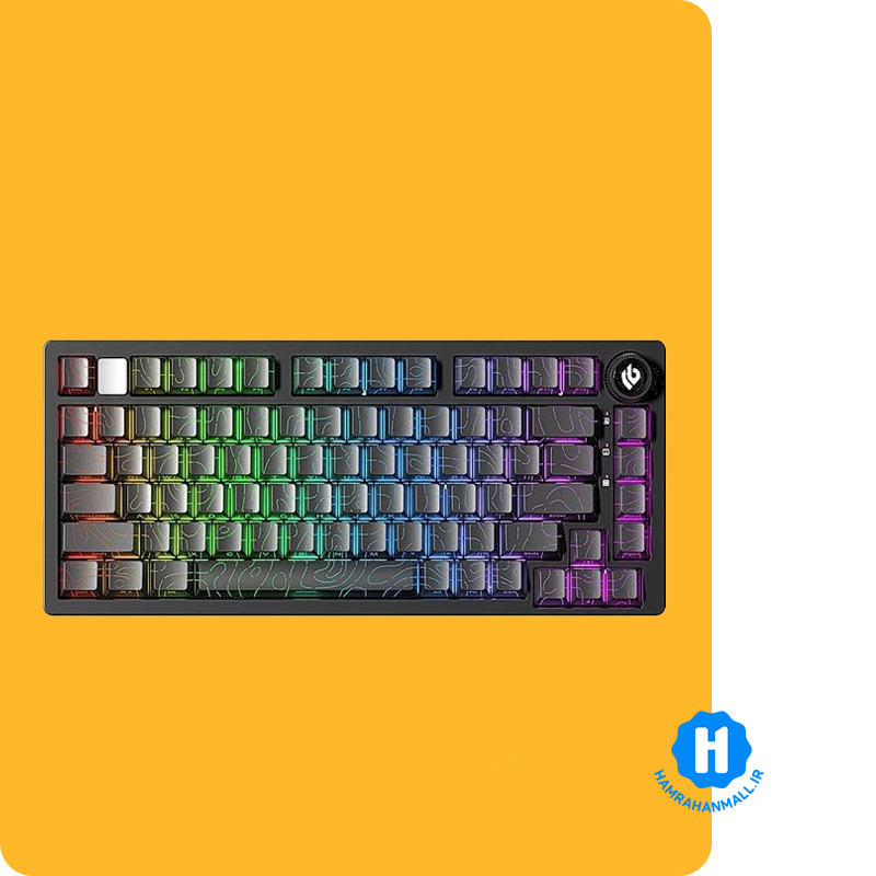 کیبورد مکانیکال سیم دار ، وایرلس و بلوتوثی LEOBOG Hi75C Pro (رنگ کلید مشکی) سوئیچ Turquoise