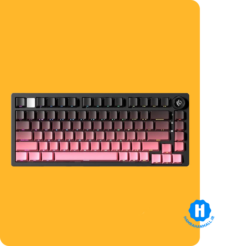 کیبورد مکانیکال سیم دار ، وایرلس و بلوتوثی LEOBOG Hi75C Pro (رنگ کلید مشکی / صورتی) سوئیچ Seiya