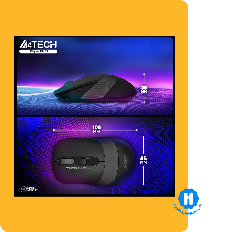 ماوس بی سیم ای فورتک مدل FStyler FG10