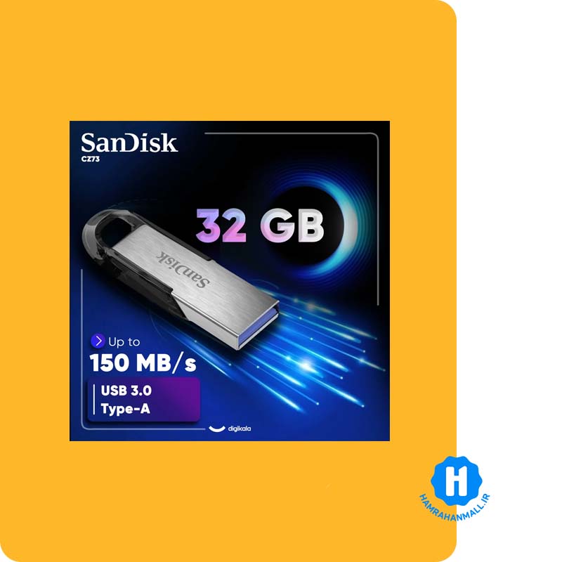 فلش مموری سن دیسک مدل flair ظرفیت 32 گیگابایت با رابط USB 3.0